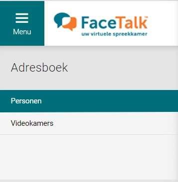 Adresboek In het adresboek kunt u patiënten of externen toevoegen, bewerken, zoeken en videogesprekken plannen. Aan de onderkant van de pagina vindt u de optie patiënt of externe toevoegen.