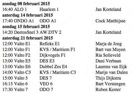 Scheidsrechters in volgorde tijd Nabeschouwingen senioren Selectie Vorige week werd door Valto 1 in eigen huis de nummer 2 verslagen met 19-13 en deze week was het de beurt om naar KCR af te reizen