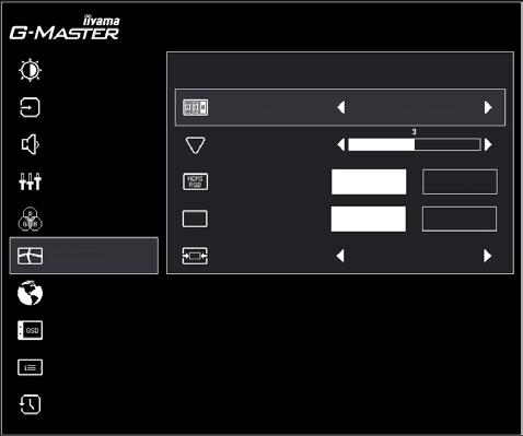 Afbeelding Aanpassen Image Adjust Beeldinstellingen i-style Color Standaard G-MASTER GB2760HSU Audio Aanpassen Scherp en zacht HDMI RGB Bereik Volledig Beperkt Kleurinstellingen Directe Aansturing