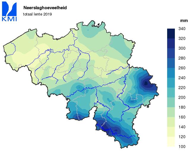 Geografische verdeling van de neerslag Geografische verdeling van de droogte index De genormaliseerde neerslagindex (SPI) laat toe om