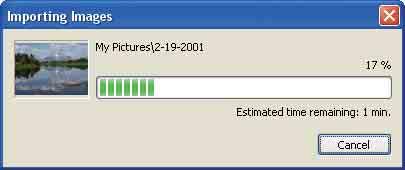 "Picture Motion Browser" (bijgeleverd) gebruiken Als in Windows XP de wizard AutoPlay wordt weergegeven, sluit u deze wizard. 3 Importeer de beelden.