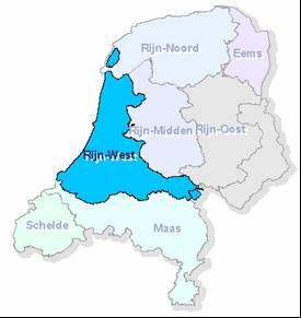 Rijnstroomgebied. Drie deelgebieden (Het Land van Maas en Waal, Bommelerwaard en Alm en Biesbosch) laten water in vanuit de Maas en lozen daarop.