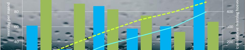 uitgezet tegen de gemiddelde neerslag per
