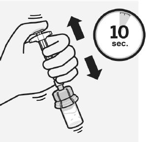 Sluit de spuit aan op de injectieflaconadapter met een krachtige draaibeweging