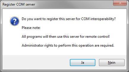 4.5. Register COM server Using this command, the toolmonitor can be registered as COM server.