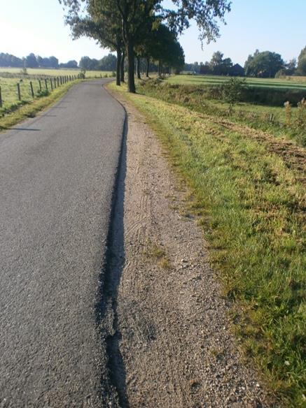 5.6 Beleidskeuzes In deze paragraaf worden een aantal beleidskeuzes besproken. Deze beleidskeuzes bieden de mogelijkheid de komende beleidsperiode een verandering in het beleid aan te brengen. 5.6.1 Bermen wegen Van oudsher zijn de wegen in het buitengebied, buiten de bebouwde kom, vrij smal uitgevoerd.