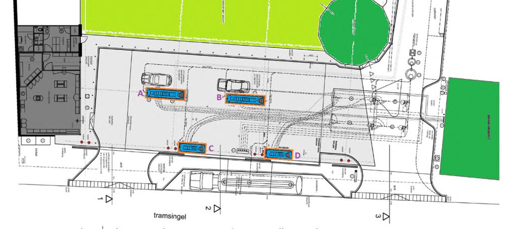 blad 3 van 8 Op de begane grond: het pand dat direct grenst aan het tankstation (licht groen) betreft een Kinderspeelparadijs.