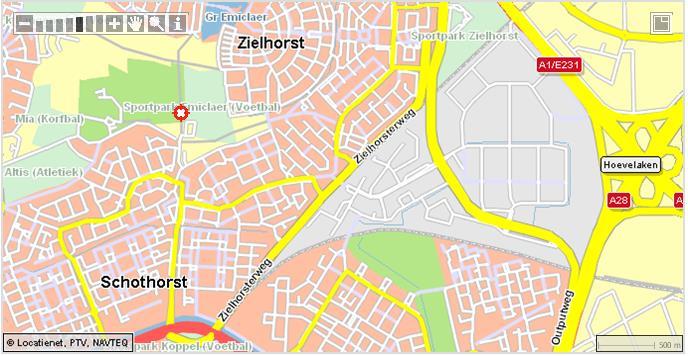 Route beschrijving Sportpark Emiclear Hoolesteeg 6 3822 NC Amersfoort Vanuit richting Amsterdam - Afslag Amersfoort Noord (13) (A1) - Stoplichten links af - 3e stoplichten rechts af (voor de tunnel)