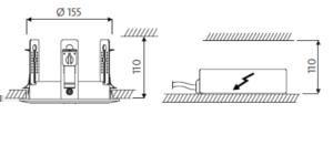 Armatuurbehuizing - LESIMA 350 Bevestiging Voedingsmodule vlakke plafondkap bajonet H10 (Ø 155mm) separaat Lumenklasse Lichtkleur CRI R a Systeemlichtstroom* Systeemvermogen Pendellengte Bestelnummer