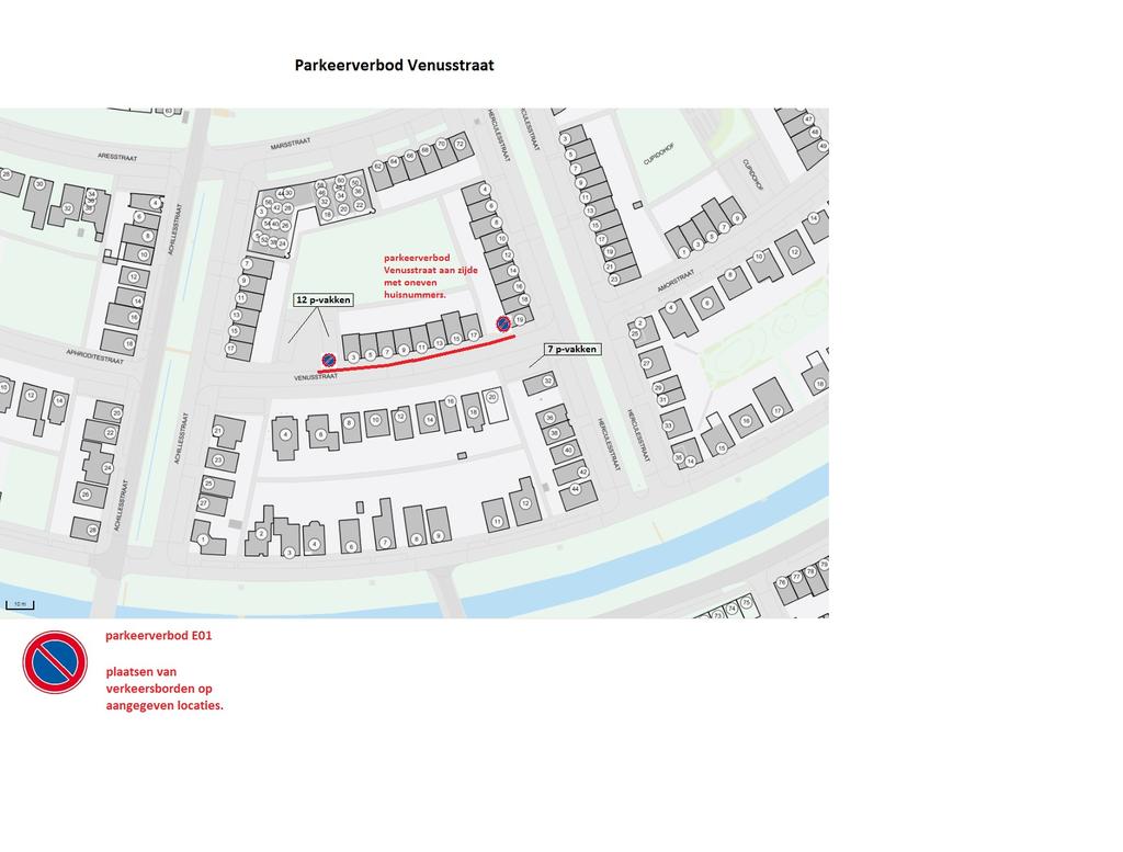 Situatietekening parkeerverbod