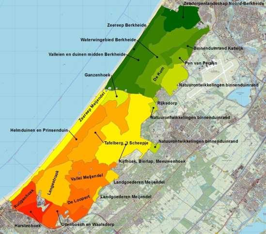 Afbeelding 1.1 Ligging deelgebieden in Meijendel & Berkheide.