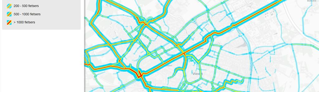 B-riders data (veel zakelijke en recreatieve gebruikers) toont