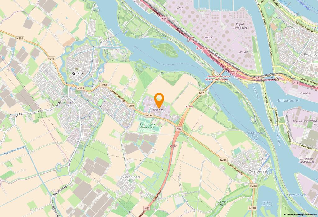 Locatie Bereikbaarheid De bereikbaarheid per auto is uitstekend via rijksweg A-15 en de N57, richting Rotterdam, het Botlek- en Europootrgebied,