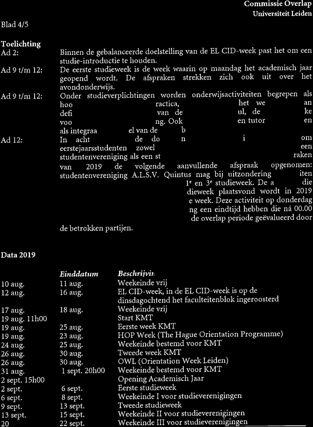 Blad 415 Toelichting Ad2: Ad 9 t/m 12: Ad 9 t/m 12: Ad t2: U úversiteit Binnen de gebalanceerde doelstelling van de EL CID-week past het om een studie-introductie te houden.