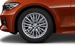 - 1S5/1S6 18 inch lichtmetalen wielen V-spaak (styling 780)* in Orbit Grey. 7,5 J x 18 / banden 225/45 R18. (1S6 alleen i.c.m. 258 - banden met noodloopeigenschappen) - 1PT 19 inch lichtmetalen wielen BMW Individual Dubbelspaak (styling 793 I)* in Orbit Grey.