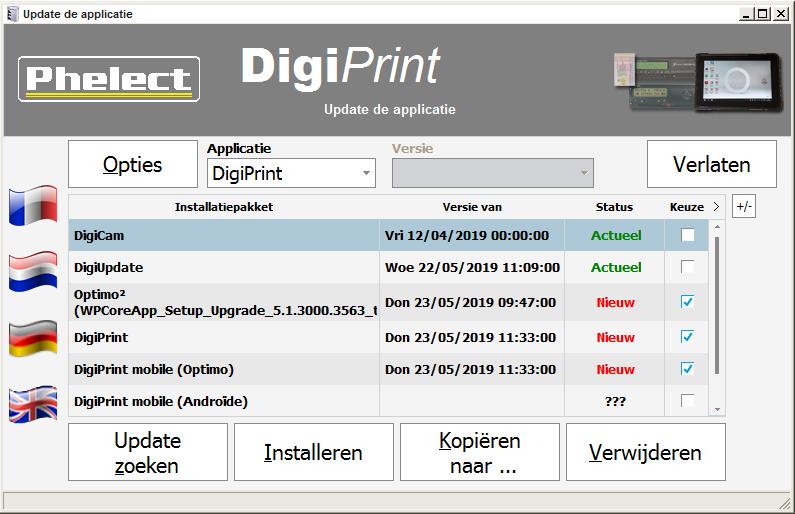 Indien nodig kunnen de nieuwe updates worden gedownload van onze server.