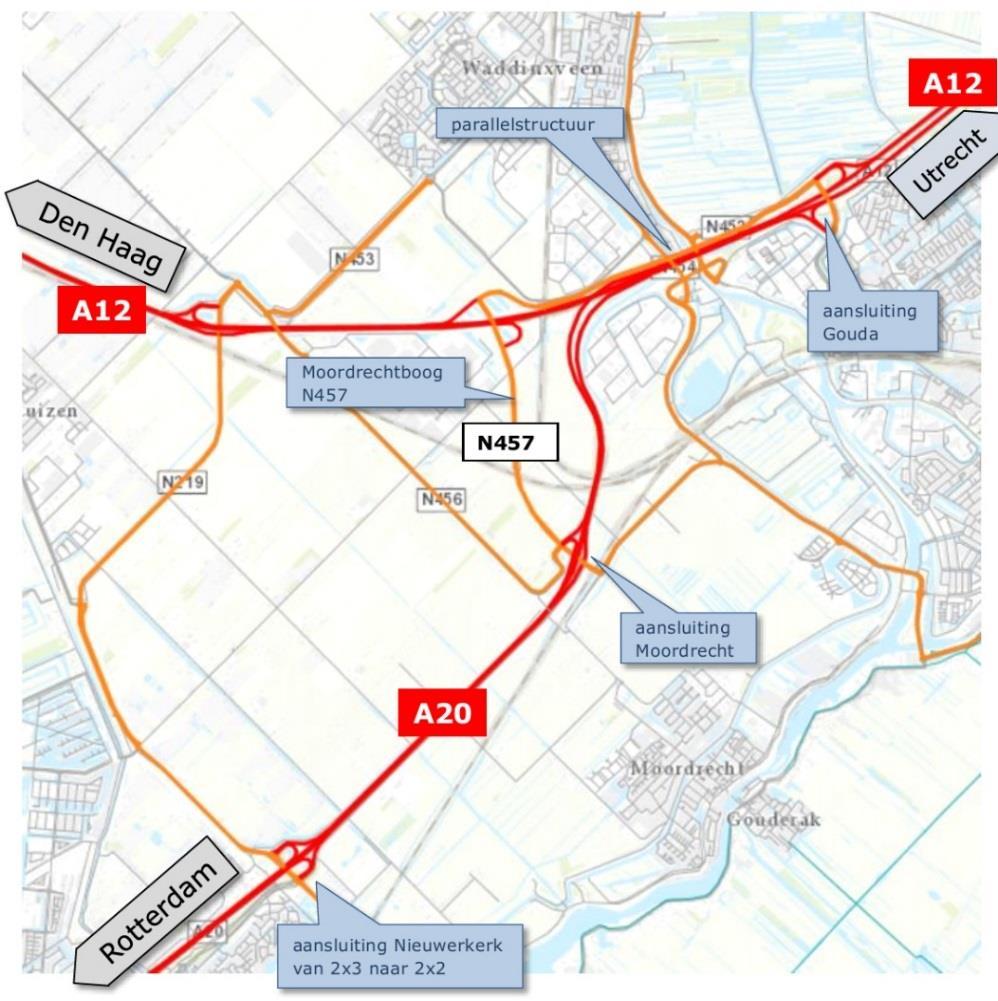 1.2 Probleemanalyse en doelstelling De bereikbaarheidsopgave van de MIRT Verkenning A20 Nieuwerkerk aan den IJssel Gouda is het verbeteren van de doorstroming en verkeerveiligheid op het traject in