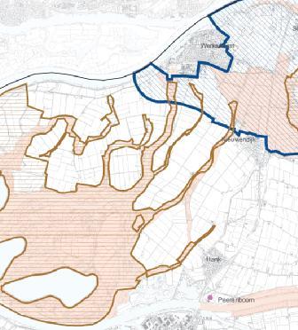 Afbeelding 13: Uitsnede kaart "Cultuurhistorie" van de Verordening ruimte Zoals hiervoor aangegeven is het noordelijk deel van het gebied onderdeel van de Hollandsche Waterlinie (zie blauwe arcering