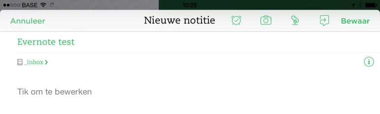 Foto s Geluidsopname Evernote ios Maak