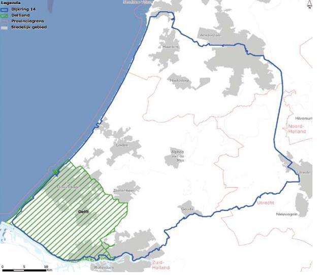Afbeelding: Dijkring 4 De zeewering van Delfland loopt van Wassenaar tot aan de Nieuwe Waterweg bij Hoek van Holland, over een afstand van 23
