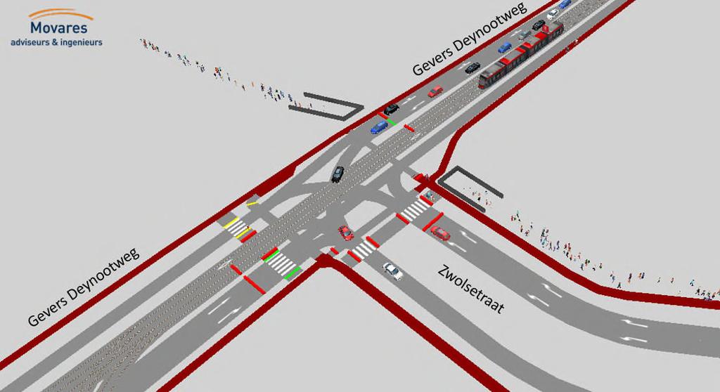 Figuur 3-7: Voetgangerstunnel onder de Gevers Deynootweg 3.7 Modelaanpassingen Om de diverse modellen goed te laten functioneren is het soms noodzakelijk aanpassingen aan het model te doen.