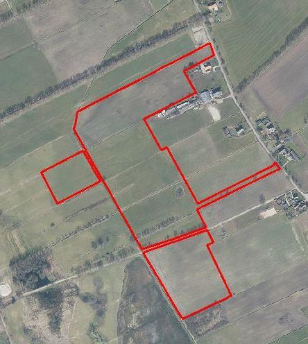 Uitsnede topografische kaart met globale aanduiding planlocatie (rode cirkel), bron: pdokviewer.pdok.nl In navolgende afbeeldingen is de begrenzing van het plangebied weergegeven.