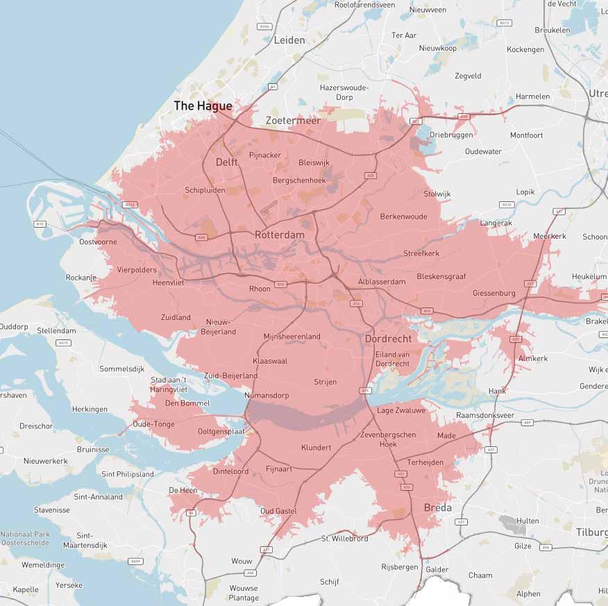 Locatie en bereikbaarheid Afstanden naar steden Bereik Bereik binnen een half uur van DC RDAM Amsterdam Rotterdam Utrecht Arnhem DC RDAM