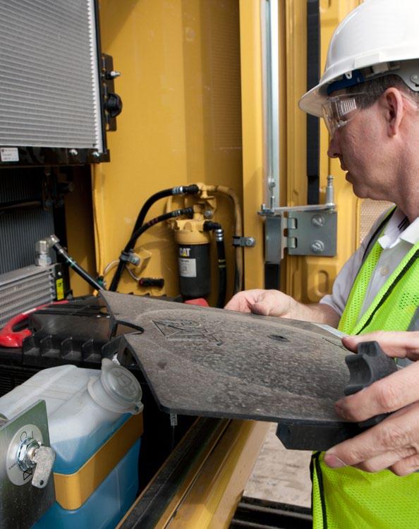 Onderhoudsgemak Ontworpen om onderhoud snel en eenvoudig te maken Veilige, gemakkelijke toegang U hebt toegang tot de meeste onderhoudspunten zoals vloeistofkranen en smeerpunten, zodat