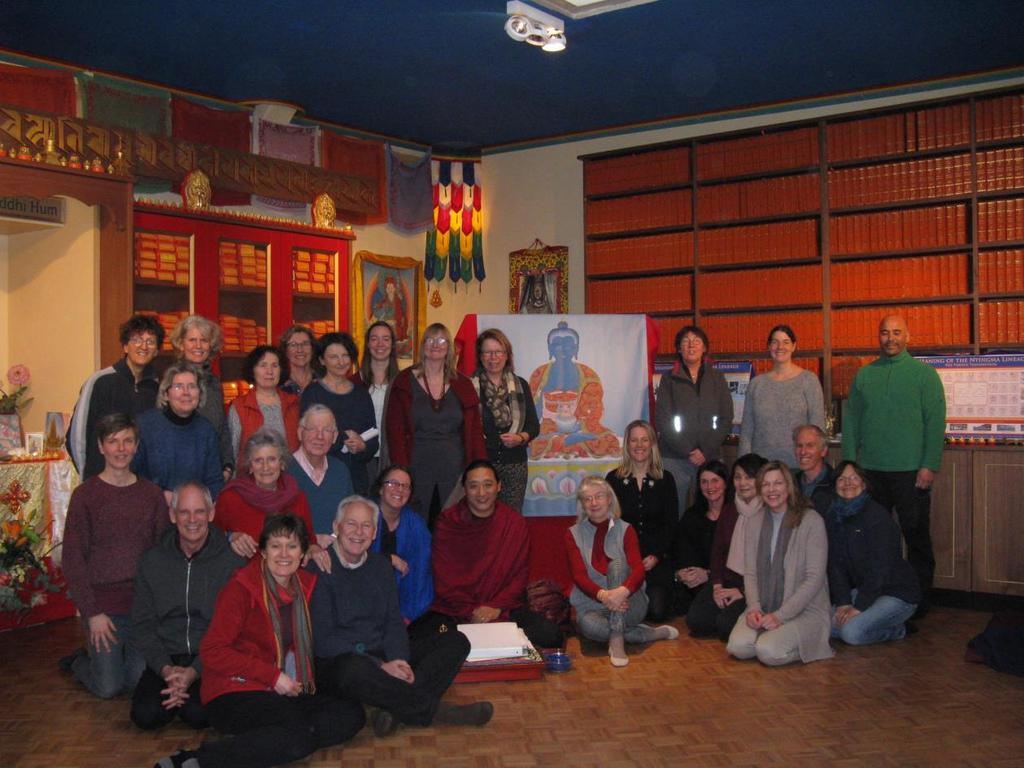 groepsfoto Medicine Buddha workshop onder leiding van Lama Palzang feb 2018 Kum Nye Teachertraining In maart 2019 vond het laatste weekend plaats van de allereerste aflevering van de basisopleiding