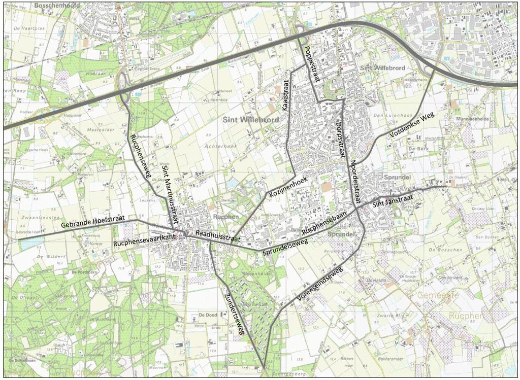 2. Huidige situatie 7 2.1. Huidige ontsluitingsstructuur De gemeente Rucphen bestaat uit de kernen Rucphen, Schijf, Sprundel, Sint Willebrord en Zegge.