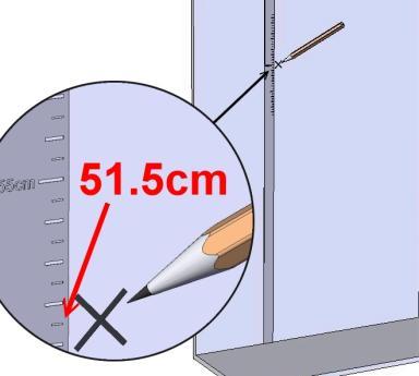 7 Montage Wandmontage 1. Markering bij 51.