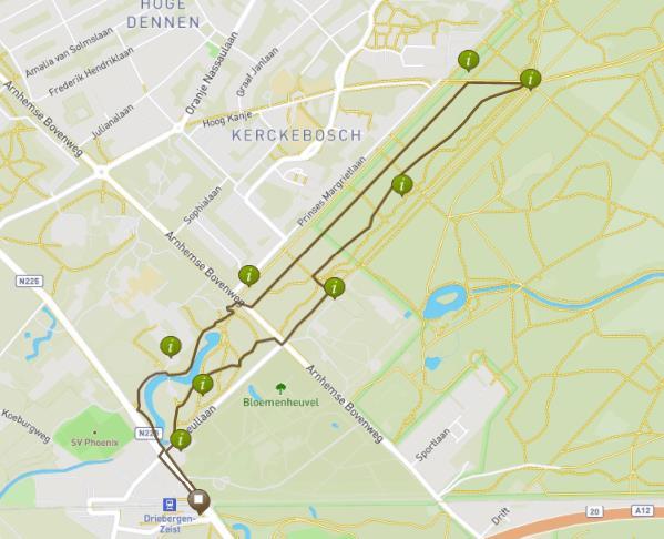 11 En nu op Geopad 6 5 4 7 3 8 2 1 Route 4,5 km. Voor de GPS Routeboek-versie, klik hier. De niet gemarkeerde route begint en eindigt bij het trein- en busstation Driebergen-Zeist.