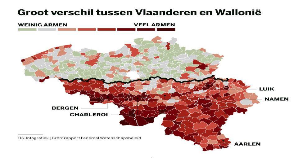 Armoede'in'Vlaanderen'en'Wallonië Werkloosheid Vlaanderen kan gedurende een te bepalen periode Wallonië financieel bijspringen onder de