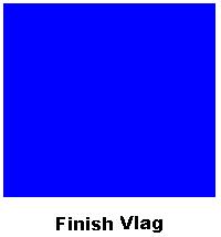 13. Finish De finishlijn zal liggen tussen een denkbeeldige lijn tussen twee gekleurde boeien naast het finishschip. Het finishschip voert een blauwe vlag.