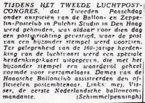 1943 2 E LUCHTPOSTCONGRES De BZPC liet het mooie woord