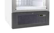 De elektrisch verwarmde isolatieglasdeur met driedubbele beglazing voorkomt koudeverlies en condensvorming.
