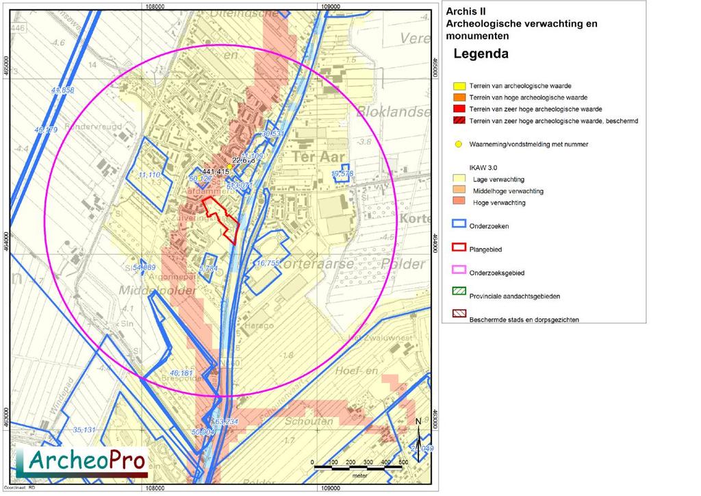 Archeologische onderzoek Vernieuwd Verbonden, Ter Aar, Gemeente Nieuwkoop. ArcheoPro Rapport, 17030, Pagina 17 2.