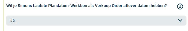 Als je voor elke verkooporder wilt dat deze standaard erop komt, kun je dat hier instellen. Selecteer Controleer om de artikelcode te controleren.