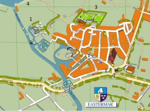 Bij de ingang van de parkeerplaats bij het Komerkterrein (2) wordt u opgevangen door verkeersregelaars, herkenbaar aan oranje hesjes. Volgt u de aanwijzingen van de verkeersregelaars op.