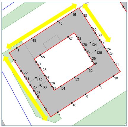 is in het ontwerp een serre of afschermend balkon aanwezig dat kan zorgdragen voor een geluidluw geveldeel. Onderstaand wordt per blok aangegeven waar de gecumuleerde waarde hoger is dan 53 db (incl.