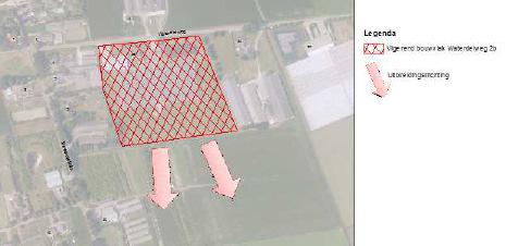 Beoogde uitbreidingsrichting Bovenstehuis 15. Ten aanzien van Waterdelweg 2b en 2c verandert er niets in de nieuwe visie voor wat betreft omvang of richting.