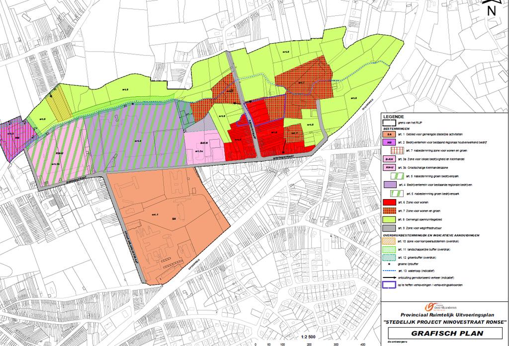 Schrijver), in de Hul ter hoogte van de Molenbeek en aan de Lievensbeek en de industriezone Klein Frankrijk.