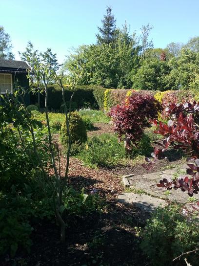 Tuin 27 Het huisje bestaat uit een toilet aangesloten op het riool/keuken/kamer en