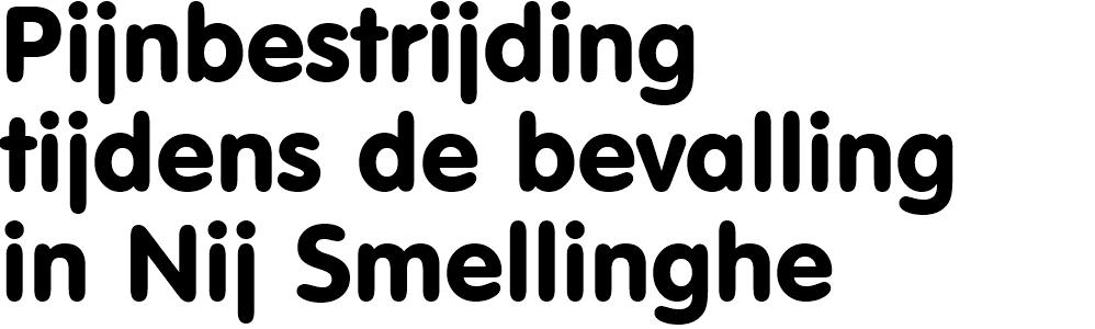 Inleiding In deze brochure kunt u meer lezen over de mogelijkheden van pijnbestrijding tijdens de bevalling in Nij Smellinghe. Een bevalling kan prima verlopen zonder pijnbestrijding.