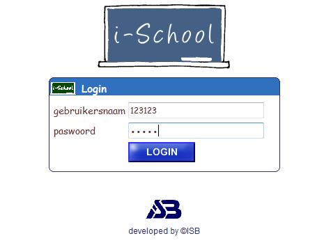 1. Aanmelden Om aan te melden klik je op de link naar i-school op www.zwaneven.be of surf je rechtstreeks naar www.i-school.be/login.