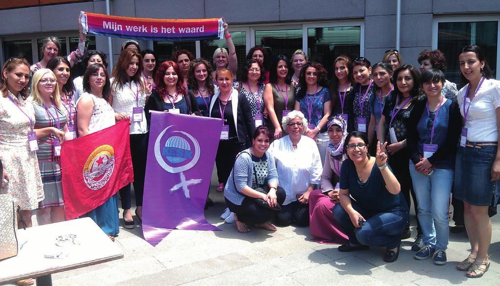 Vakbondsvrouwen Internationaal Actief voor Gewoon Goed Werk De positie van vrouwen op de arbeidsmarkt en op hun werkplek verslechtert zowel in Nederland als in Turkije.