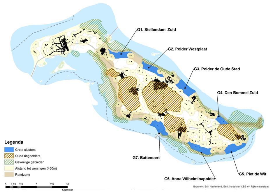 Figuur 2: Alternatief grote gebieden Belangrijkste conclusie planmer Belangrijkste conclusies Grote clusters bieden meer potentie dan kleine clusters: grotere clusters leveren een beter