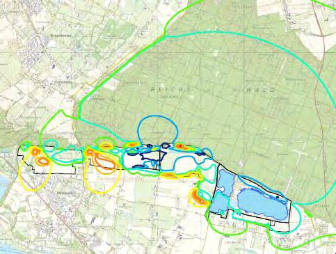 Alternatief B Buiten het plangebied is de verandering van de grondwaterstand ten opzichte van NAP voor alternatief B vergelijkbaar met alternatief A.