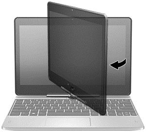 Beeldscherm Uw computer kan dienst doen als een standaardnotebook, maar kan ook gedraaid worden in een