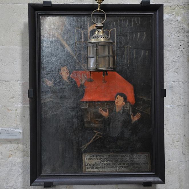 Schilderij voor de kerk van Zoutleeuw uit dankbaarheid voor de genezing door Sint-Leonardus. objectnr. KIK: 29095 literatuur/archief: E. Vandeput, "De Sint-Leonarduskerk.
